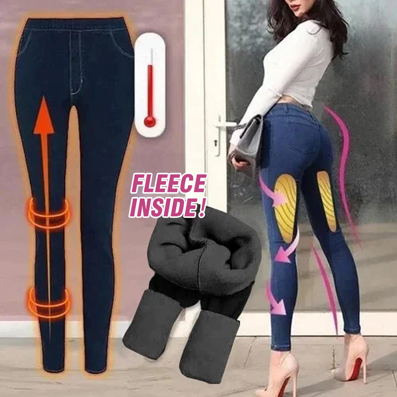 Thermal Fleece Denim Jeggings