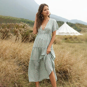 V-neck Bohemian Dress