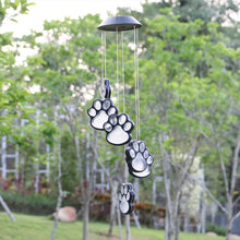 Load image into Gallery viewer, Bear Paw Print Solar Wind Chime