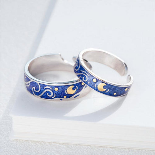 Starry Sky Couple Rings