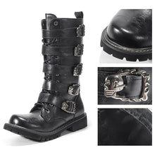 Load image into Gallery viewer, Skull straps motorcycle boots