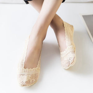 Women's Lace Low Cut Non Slip Socks