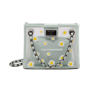 Daisy transparent chain small square bag