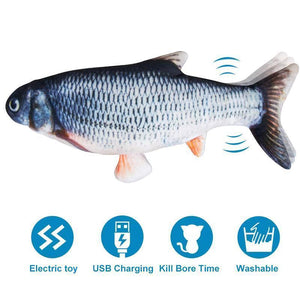 Plush Simulation USB Charging Cat Fish Toy