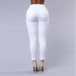 Women Sexy Jeans, White and Black