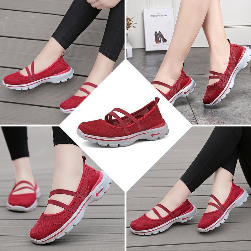 Women's breathable mesh flat shoes