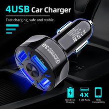 Load image into Gallery viewer, 4 Ports USB Car Charge Fast Charging