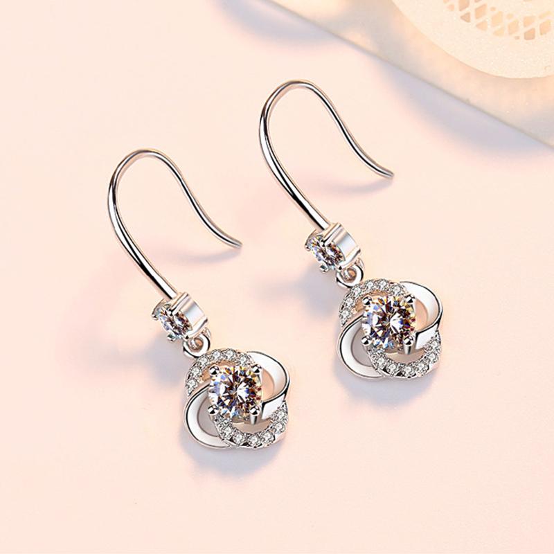 Crystal Four Leaf Clover Earrings