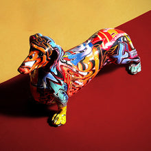 Load image into Gallery viewer, Nordic Painted Dachshund Statue