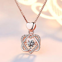 Load image into Gallery viewer, Heart necklace Set with rose