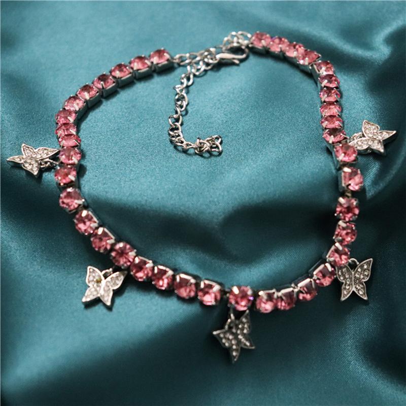 Rhinestone Butterfly Choker