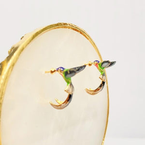 Hummingbird Shaped Drop Earrings