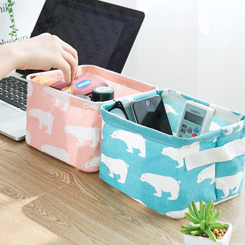 Folding Cotton Fabric Storage Basket