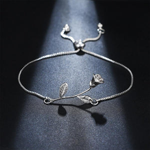 Rose Flower Charm Bracelet