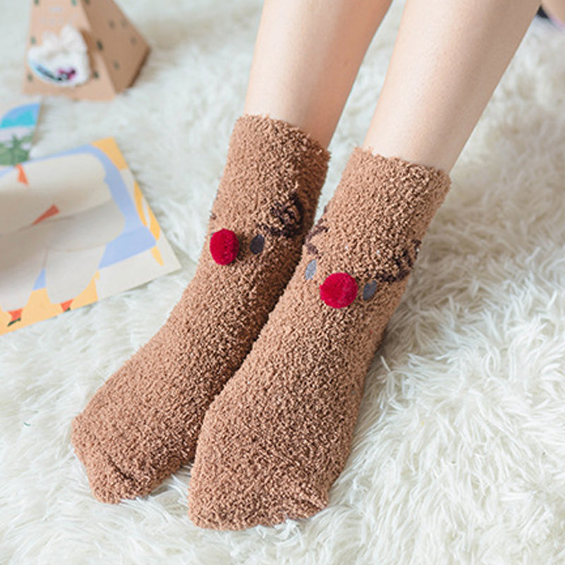 Christmas Gift Box - Cute Plush Socks（4 pairs）