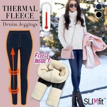 Load image into Gallery viewer, Thermal Fleece Denim Jeggings