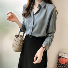 Load image into Gallery viewer, Women Solid Color Chiffon Shirts