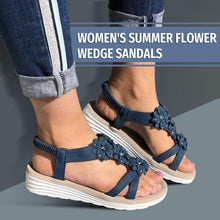 Load image into Gallery viewer, Women&#39;s Summer Flower Wedge Sandals