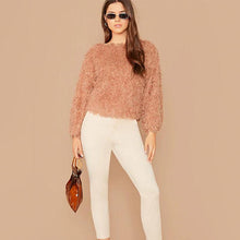 Load image into Gallery viewer, Round Neck Fluffy Pullover