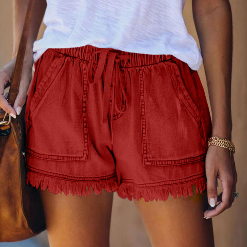 Women's Casual Denim Shorts With Pockets Cotton Jeans Shorts