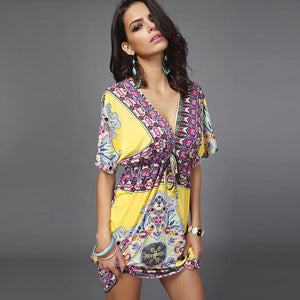 Summer V-Neck Printed Dress