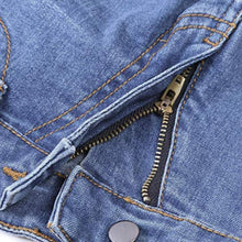 Load image into Gallery viewer, Mid Waist Casual Button Bell-bottom Jeans