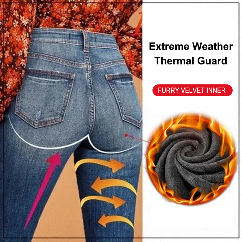 Thermal Fleece Denim Jeggings