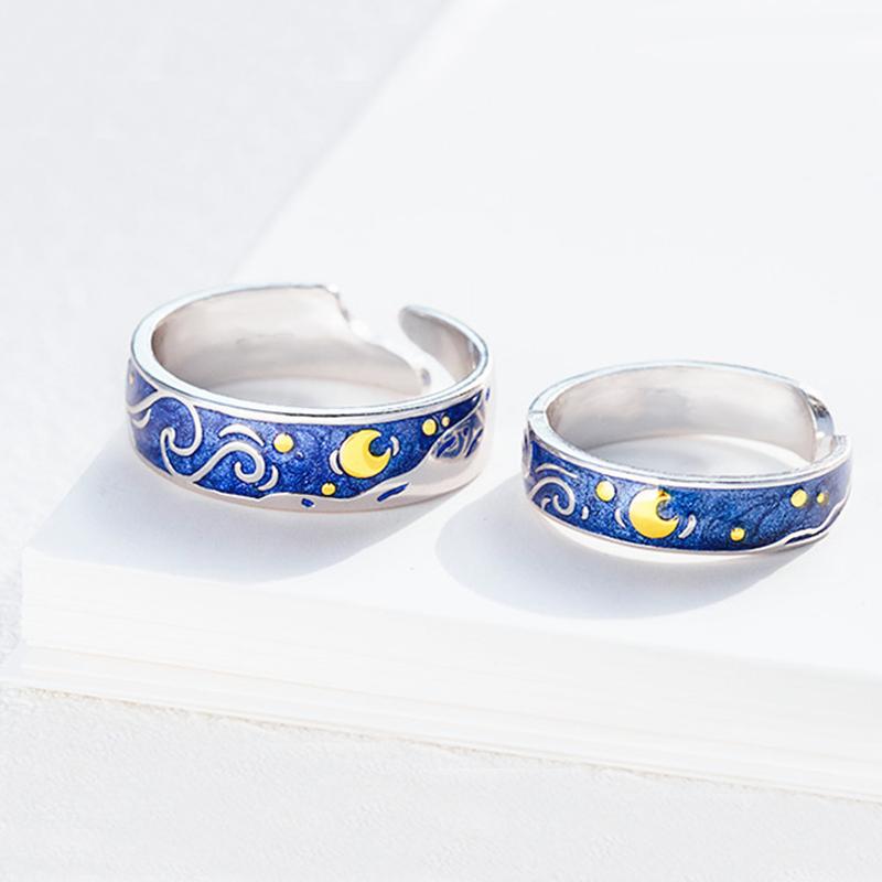 Starry Sky Couple Rings