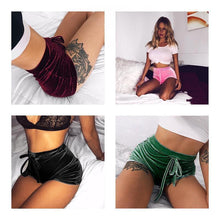 Load image into Gallery viewer, Women Velvet High Waist Shorts