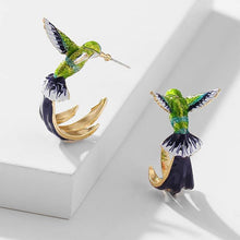 Load image into Gallery viewer, Hummingbird Shaped Drop Earrings