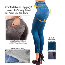 Load image into Gallery viewer, Thermal Fleece Denim Jeggings