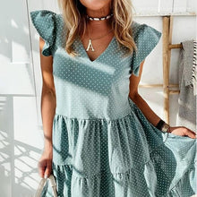 Load image into Gallery viewer, V-neck Ruffled Dress