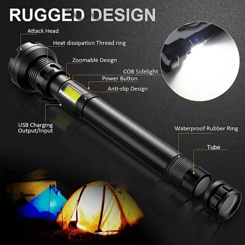 LED Rechargeable Tactical Laser Flashlight