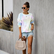 Load image into Gallery viewer, Tie-dye Crew Neck Long Sleeve T-Shirt