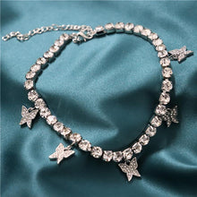 Load image into Gallery viewer, Rhinestone Butterfly Choker