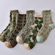 Load image into Gallery viewer, Womens Floral Cotton Socks