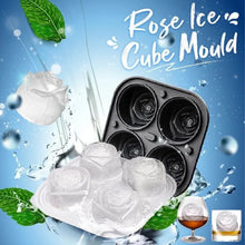 Load image into Gallery viewer, 4-Compartment Large Rose Ice Cube Mold