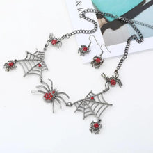 Load image into Gallery viewer, Halloween Jewelry Creative Necklace Spider Web Pendant &amp; Chain