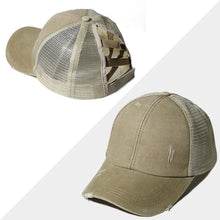 Load image into Gallery viewer, New Mesh Cross Outout Ponytail Baseball Cap