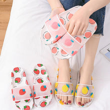 Load image into Gallery viewer, Transparent Fruits Pattern Flat Sandals