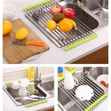 Load image into Gallery viewer, Stainless Steel Roll Up Dish Drying Rack, Foldable