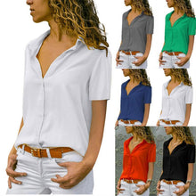 Load image into Gallery viewer, Ladies Casual Chiffon Solid T-Shirt