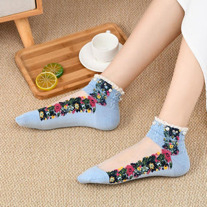 Summer Breathable Vintage Pearl Socks