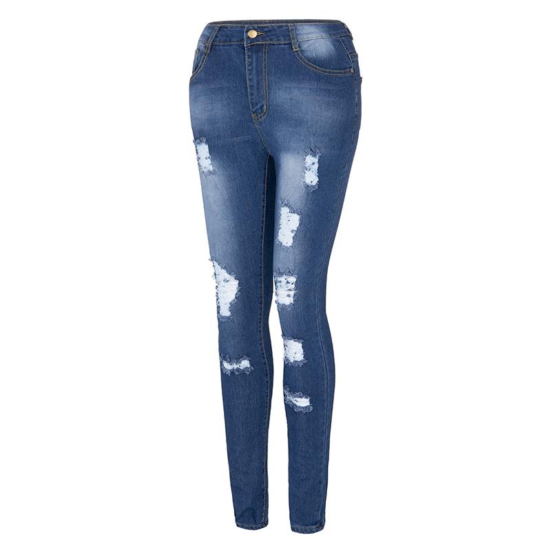 Fashionable denim tripped jeans