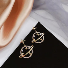 Load image into Gallery viewer, Saturn Gold Earrings