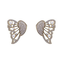 Load image into Gallery viewer, Butterfly Earrings With Pearls And Diamonds