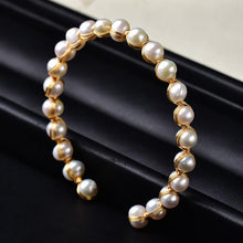 Load image into Gallery viewer, Gold Plated Pearl Bracelet