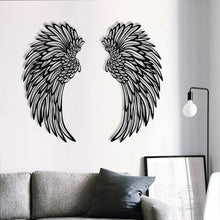 Load image into Gallery viewer, Black Angel Wings Metal Wings Wall Art with LED Lights