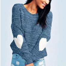 Load image into Gallery viewer, Women Casual Heart Long Sleeve Jumper Knitted Sweater