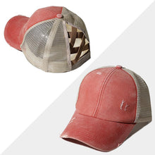 Load image into Gallery viewer, New Mesh Cross Outout Ponytail Baseball Cap